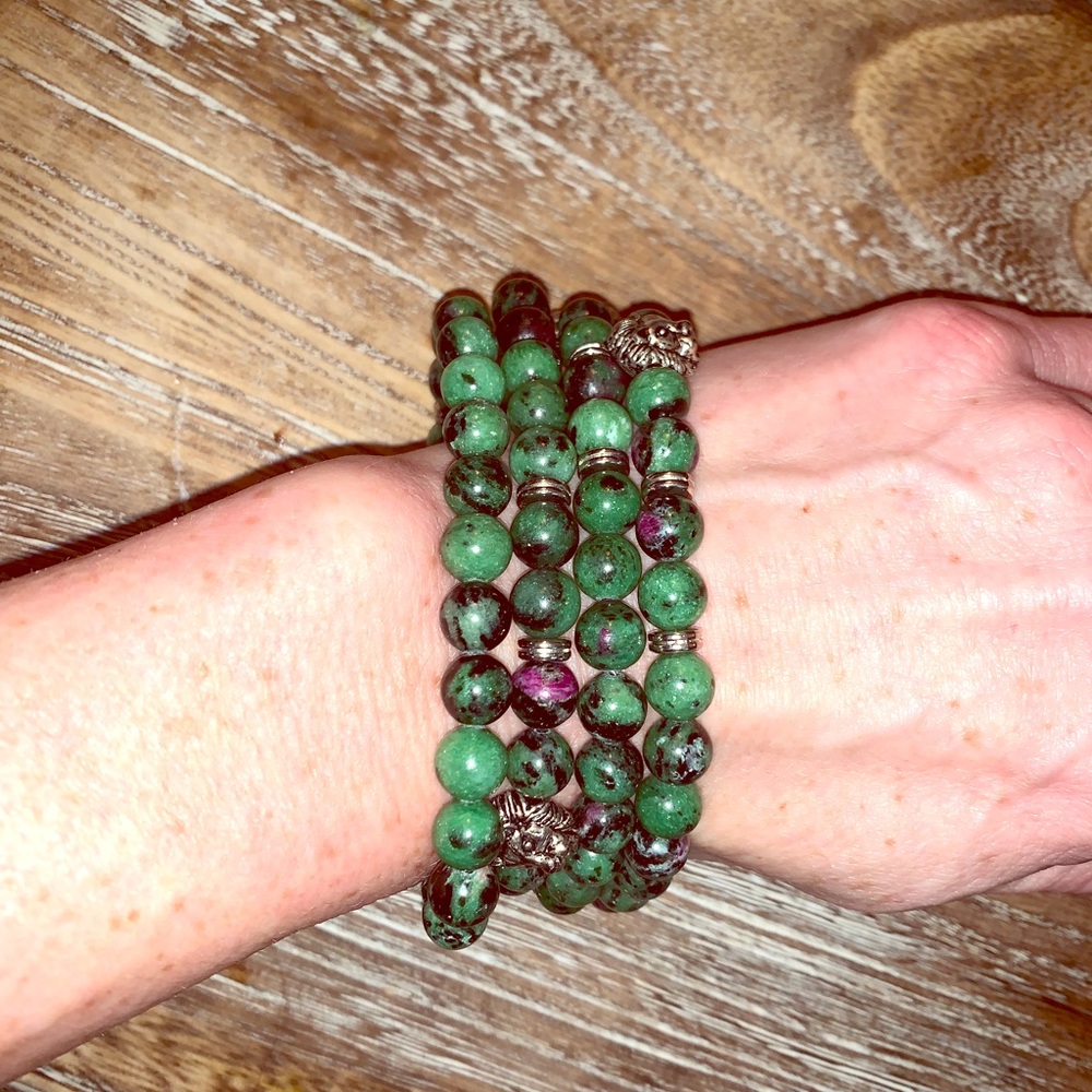 Ruby Zoisite Stretch Bracelets - image 1